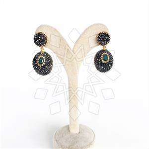 925 Sterling Silver Semi Precious Gems and Crystal  Single Drop Earrings