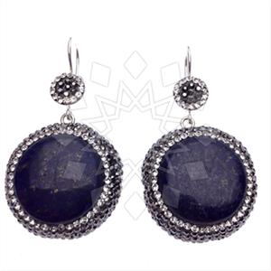 925 Sterling Silver Gem and Crystals Single Drop Earrings