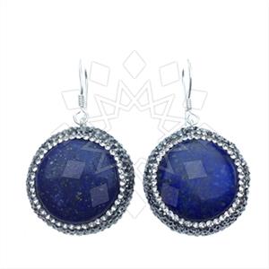 925 Sterling Silver Gem and Crystals Single Drop Earrings