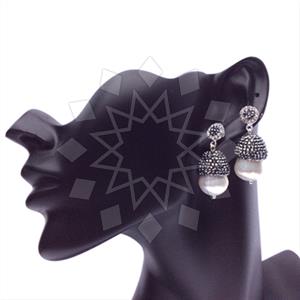 925 Sterling Silver Gem and Crystals Single Drop Earrings