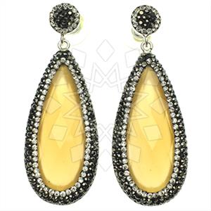 925 Sterling Silver Gem and Crystals Single Drop Earrings