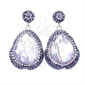 925 Sterling Silver Gem and Crystals Single Drop Earrings