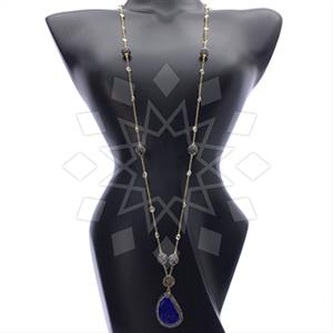 925 Sterling Silver Gem and Crystals Pendant Necklace