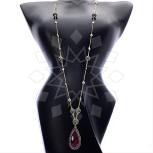 925 Sterling Silver Gem and Crystals Pendant Necklace