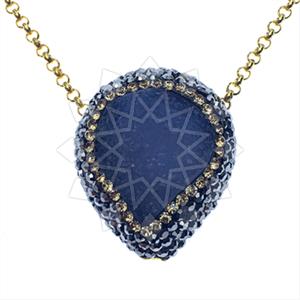 925 Sterling Silver Gem and Crystals Pendant Necklace