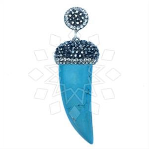 925 Sterling Silver Gem and Crystals Classic Pendant