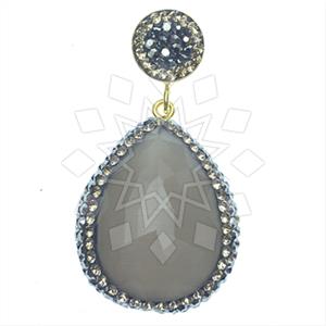 925 Sterling Silver Single Drop Gem Pendant