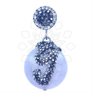 925 Sterling Silver Gem and Crystals Single Drop Gem Pendant