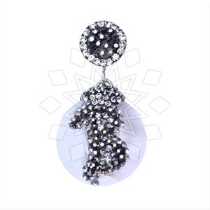 925 Sterling Silver Gem and Crystals Single Drop Gem Pendant