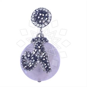 925 Sterling Silver Gem and Crystals Single Drop Gem Pendant