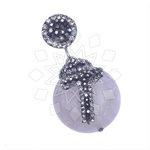 925 Sterling Silver Gem and Crystals Single Drop Gem Pendant