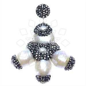 925 Sterling Silver Gem and Crystals Single Drop Gem Pendant