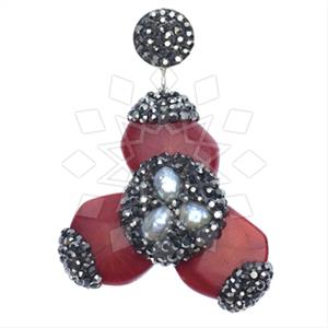 925 Sterling Silver Gem and Crystals Single Drop Gem Pendant