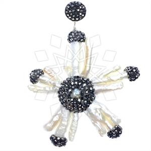 925 Sterling Silver Gem and Crystals Single Drop Gem Pendant