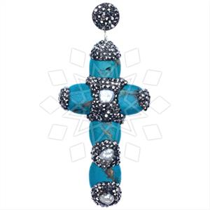 925 Sterling Silver Gem and Crystals Single Drop Gem Pendant