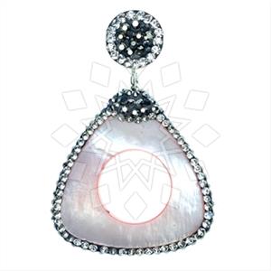 925 Sterling Silver Gem and Crystals Single Drop Gem Pendant
