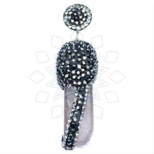 925 Sterling Silver Gem and Crystals Single Drop Gem Pendant