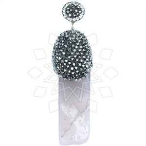 925 Sterling Silver Gem and Crystals Single Drop Gem Pendant
