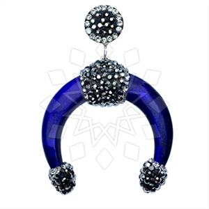 925 Sterling Silver Gem and Crystals Single Drop Gem Pendant