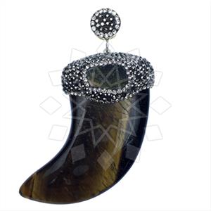 925 Sterling Silver Gem and Crystals Single Drop Gem Pendant