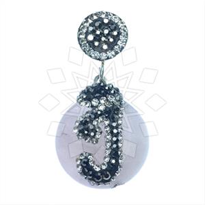 925 Sterling Silver Gem and Crystals Single Drop Gem Pendant