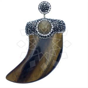 925 Sterling Silver Gem and Crystals Single Drop Gem Pendant