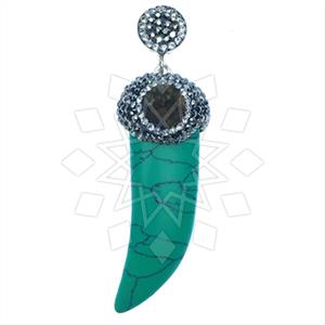 925 Sterling Silver Gem and Crystals Single Drop Gem Pendant