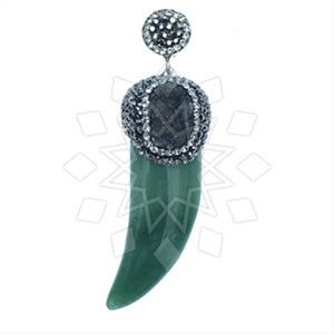 925 Sterling Silver Gem and Crystals Single Drop Gem Pendant