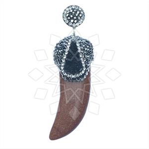 925 Sterling Silver Gem and Crystals Single Drop Gem Pendant