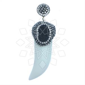 925 Sterling Silver Gem and Crystals Single Drop Gem Pendant