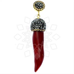 925 Sterling Silver Gem and Crystals Single Drop Gem Pendant