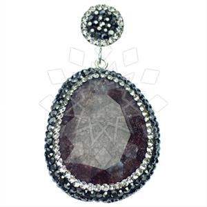 925 Sterling Silver Single Drop Gem Pendant