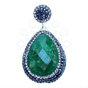 925 Sterling Silver Single Drop Gem Pendant