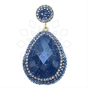 925 Sterling Silver Single Drop Gem Pendant