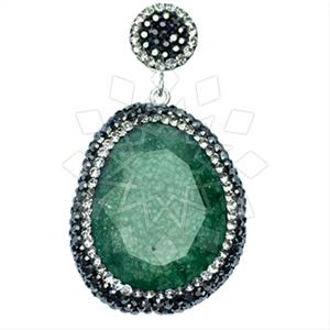 925 Sterling Silver Single Drop Gem Pendant