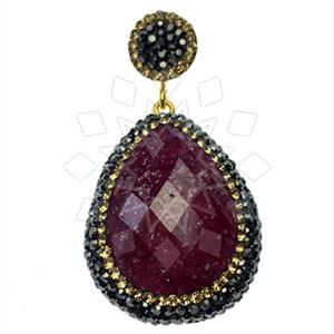 925 Sterling Silver Single Drop Gem Pendant