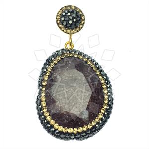 925 Sterling Silver Single Drop Gem Pendant