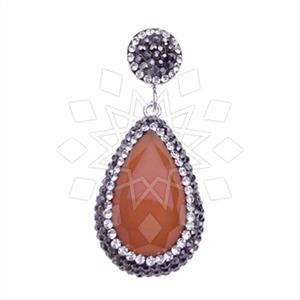 925 Sterling Silver Single Drop Gem Pendant