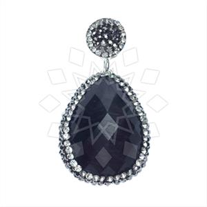925 Sterling Silver Gem and Crystals Single Drop Gem Pendant