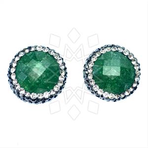 925 Sterling Silver Gem and Crystals Stud Earrings