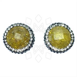 925 Sterling Silver Gem and Crystals Stud Earrings