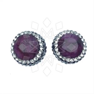 925 Sterling Silver Gem and Crystals Stud Earrings