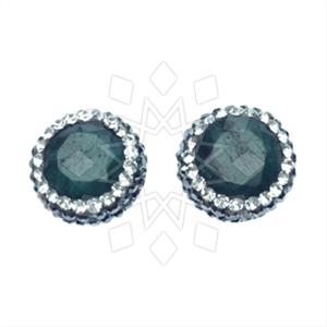 925 Sterling Silver Gem and Crystals Stud Earrings