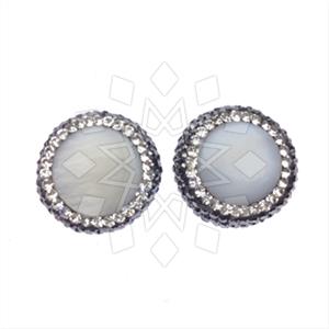 925 Sterling Silver Gem and Crystals Stud Earrings