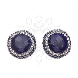 925 Sterling Silver Gem and Crystals Stud Earrings