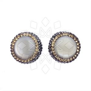 925 Sterling Silver Gem and Crystals Stud Earrings