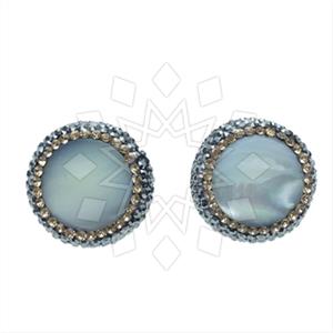 925 Sterling Silver Gem and Crystals Stud Earrings