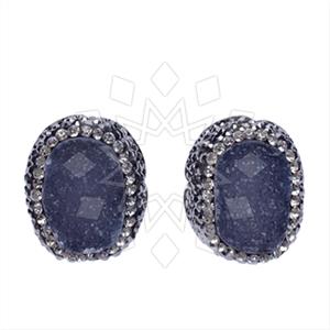 925 Sterling Silver Gem and Crystals Stud Earrings