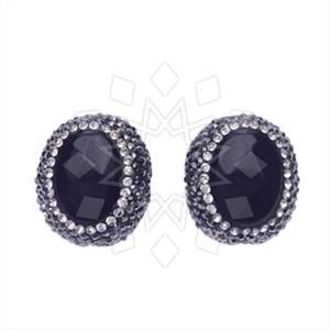 925 Sterling Silver Gem and Crystals Stud Earrings