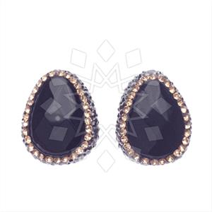 925 Sterling Silver Gem and Crystals Stud Earrings